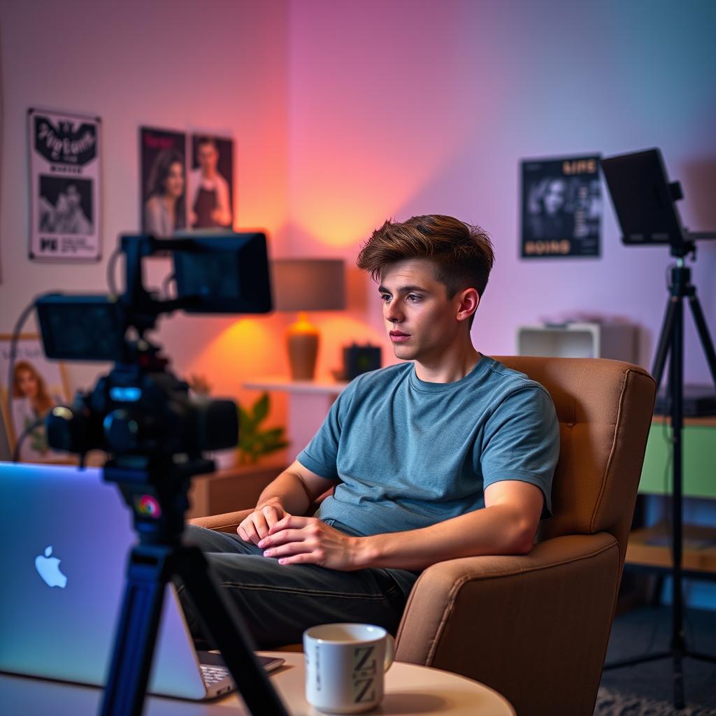 Creador grabando en su habitación